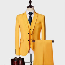 Load image into Gallery viewer, Men Suits 2019 Slim Fit Business Three-Piece Suits Male Groom Party Dress Man Wedding Blazers Sets (Blazer+Pants+Vest)