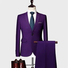 Load image into Gallery viewer, (Jacket+Pants) 2019 Classic Men Formal Business Suit Slim Royal Blue Wedding Groom Wear Male Suit Black Gentlemen Costume M-5XL